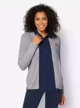 Кардиган в стиле casual Casual Looks, цвет Steingrau-Wei-Meliert