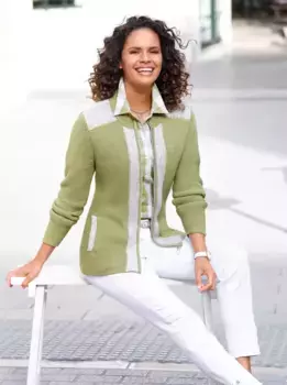 Кардиган в стиле casual Casual Looks, цвет Schilf-Steingrau