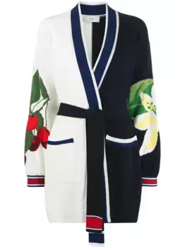 Кардиган в стиле колор-блок с запахом Pringle of Scotland, синий