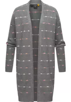 Кардиган в стиле рэгвир "Nadina Stripes", шикарный женский кардиган вязки Ragwear, серый