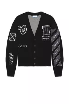 Кардиган в стиле варсити Off-White, black