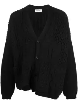 Кардиган в технике пэчворк с логотипом AMBUSH, черный