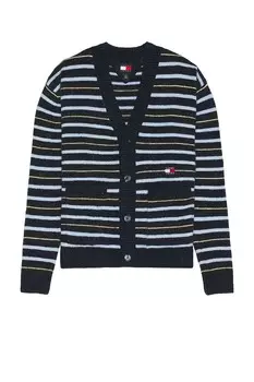 Кардиган в жаккардовую полоску свободного кроя Tommy Jeans, мультиколор