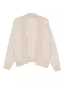 Кардиган вафельной вязки с длинными рукавами Peserico, нейтральный