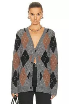 Кардиган Wao Argyle Sweater, цвет grey & black