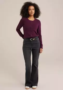 Кардиган WE Fashion, темно-фиолетовый
