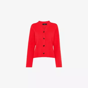 Кардиган Whistles с V-образным вырезом и декоративными швами, красный