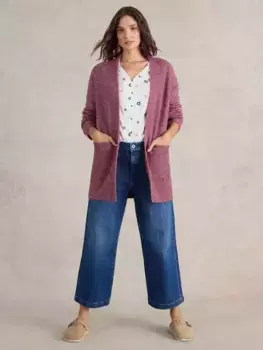 Кардиган White Stuff Erin Wool Blend Longline, цвет plum