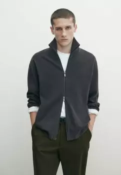 Кардиган With A Mock Neck Massimo Dutti, цвет grey