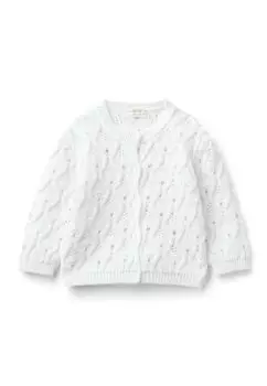 Кардиган WITH ALL OVER STITCH PATTERN United Colors of Benetton, цвет white