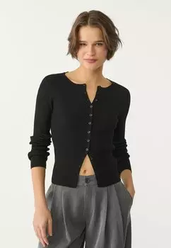 Кардиган WITH BUTTONS Stradivarius, черный