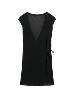Кардиган With Crossover Detail 05702532 Massimo Dutti, черный