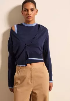 Кардиган WITH EDGING Stefanel, синий