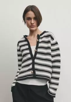 Кардиган WITH GOLD BUTTONS Massimo Dutti, цвет black