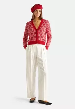 Кардиган WITH HEART INLAY United Colors of Benetton, красный