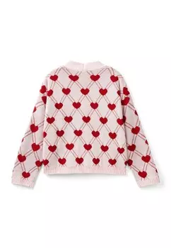 Кардиган WITH HEART MOTIF United Colors of Benetton, розовый