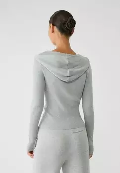 Кардиган WITH HOOD Stradivarius, серый