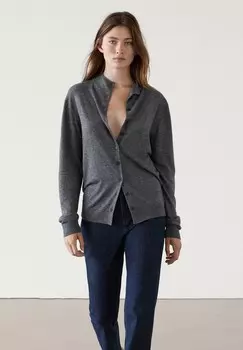Кардиган WITH MOCK TURTLENECK Massimo Dutti, серый