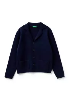 Кардиган WITH POCKET United Colors of Benetton, цвет blue