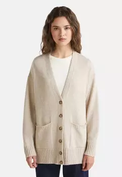 Кардиган WITH POCKETS United Colors of Benetton, бежевый