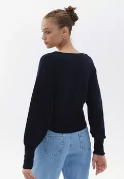 Кардиган WITH PUFF SLEEVES OXXO, темно-синий