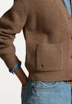 Кардиган WOOL-CASHMERE V-NECK CARDIGAN Ralph Lauren, коричневый