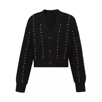 Кардиган вязаный Deep Breath с бисером, персиковый