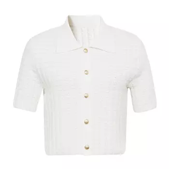 Кардиган вязаный Deep Breath с металлической пряжкой, белый