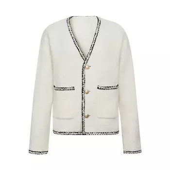 Кардиган вязаный Deep Breath в полоску, белый