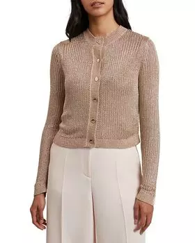 Кардиган вязаный "Manya" с кольчужным узором Ted Baker, золотой