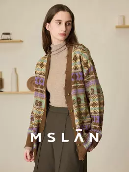 Кардиган вязаный Mslan с принтом