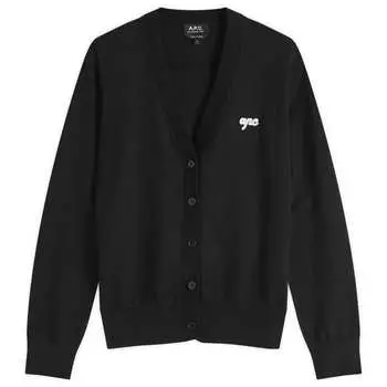 Кардиган вязаный с логотипом Berangere A.P.C., черный