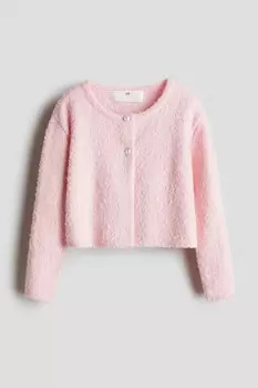 Кардиган вязки букле H&M, розовый