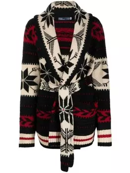 Кардиган вязки интарсия с узором Polo Ralph Lauren, черный