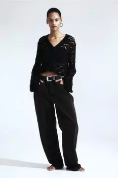 Кардиган вязки "пуантелле" H&M, черный