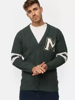 Кардиган вставки Indicode, зеленый