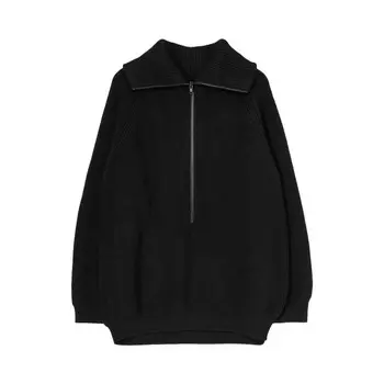 Кардиган Y's Big Collar Zip Up Cardigan, черный
