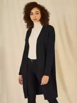 Кардиган Yumi Longline Cable Knit, черный
