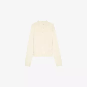 Кардиган Zadig&Voltaire Alpha с эффектом потертости и звездами, экрю