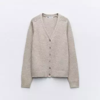 Кардиган Zara Basic, серо-бежевый