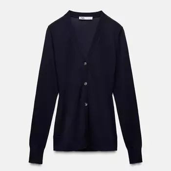 Кардиган Zara by Carlyne Cerf Buttoned Knit, темно-синий
