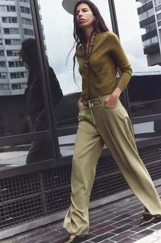 Кардиган Zara by Carlyne Cerf Wool Basic, светлый хаки