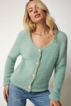 Кардиган - Зеленый - Классический крой Happiness stanbul, зеленый
