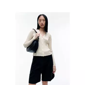 Кардиган женский Arket с V-образным вырезом, светло-бежевый