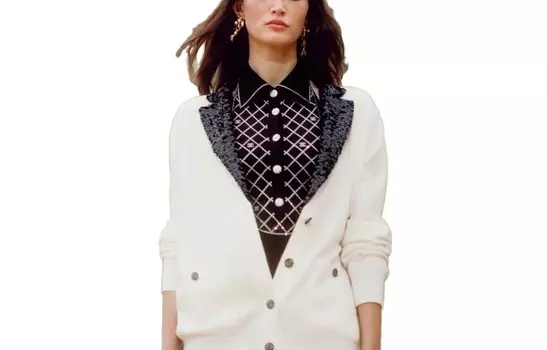 Кардиган женский Chanel, белый / черный