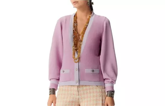 Кардиган женский Chanel, розовый / серый