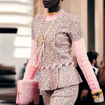 Кардиган женский Chanel с узором, розовый