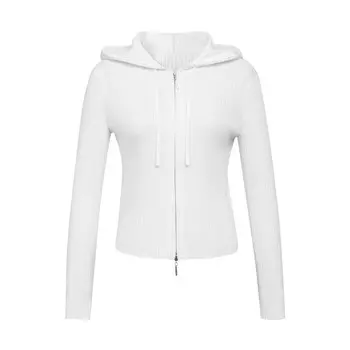 Кардиган женский Deep Breath с двойной молнией, белый