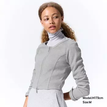 Кардиган женский GU с двойной молнией, темно-оливковый