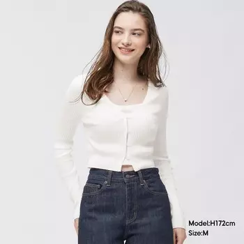 Кардиган женский GU с V-образным вырезом, черный